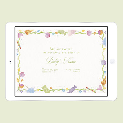 Candy Digital Birth Announcement