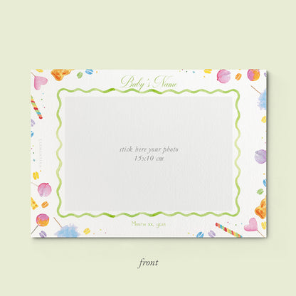 Candy Printed Birth Announcement with photo
