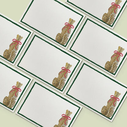 Festive Leopard Mini Personal Stationery Cards