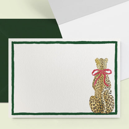Festive Leopard Mini Personal Stationery Cards
