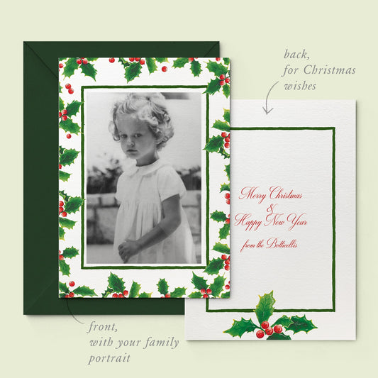 Christmas Holly Family Cards printed - 01