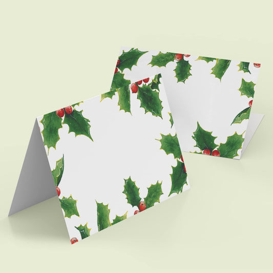 Christmas Holly Place Cards - 01