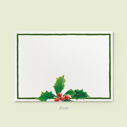 Christmas Holly Stationery Card - 03