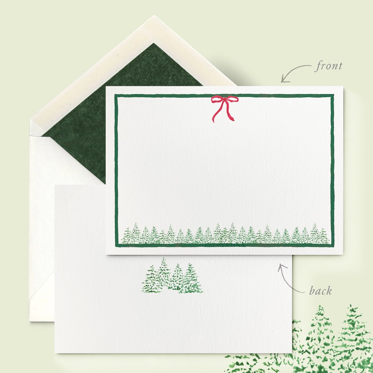 Christmas Pines Stationery Cards-01