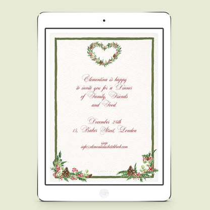 Christmas Wreath Digital Invitation - Cover01