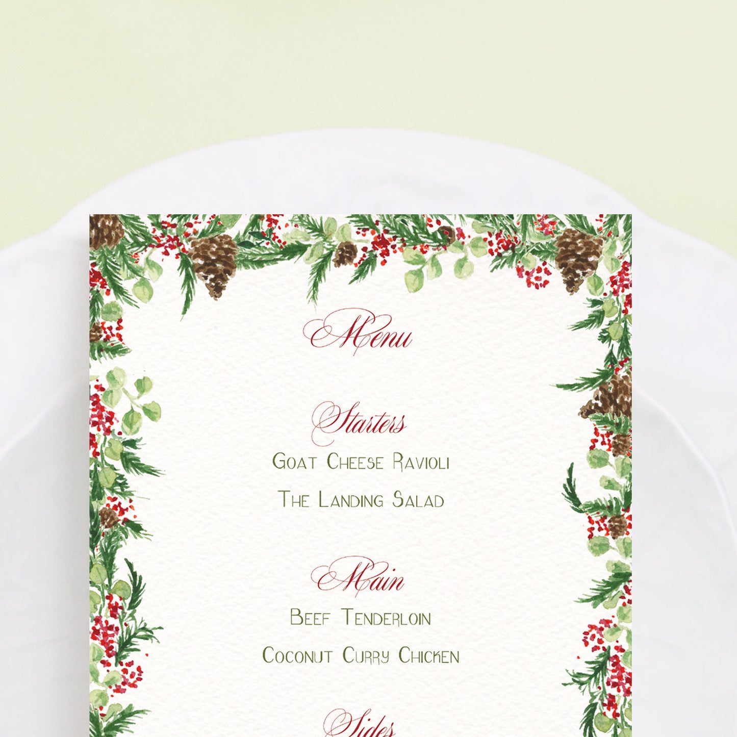 Christmas Wreath Menus - 2