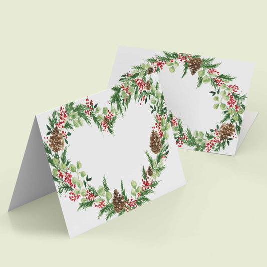 Christmas Wreath Place Cards - 01