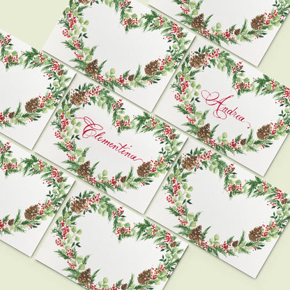 Christmas Wreath Place Cards - 03