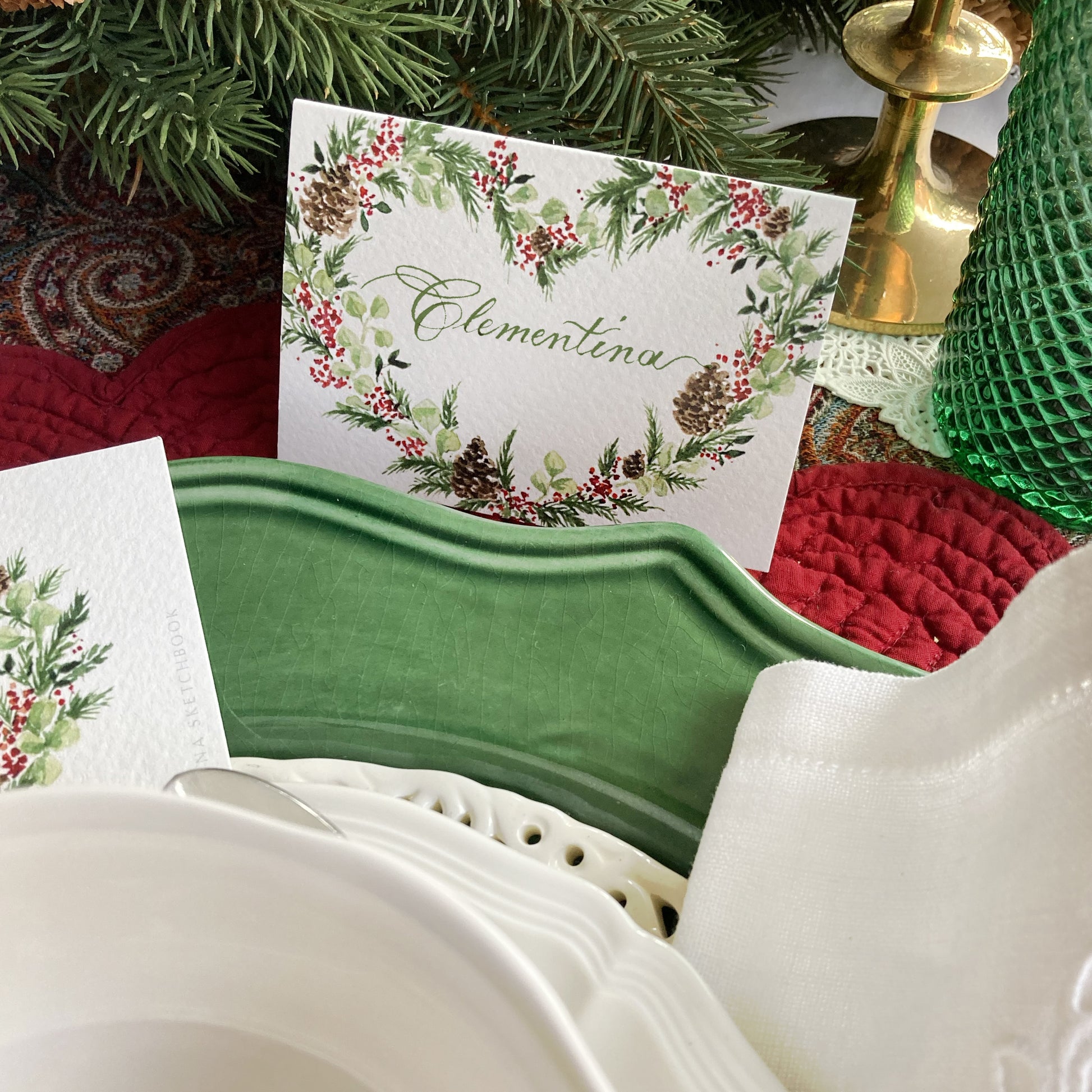 Christmas Wreath Tablescape - 2