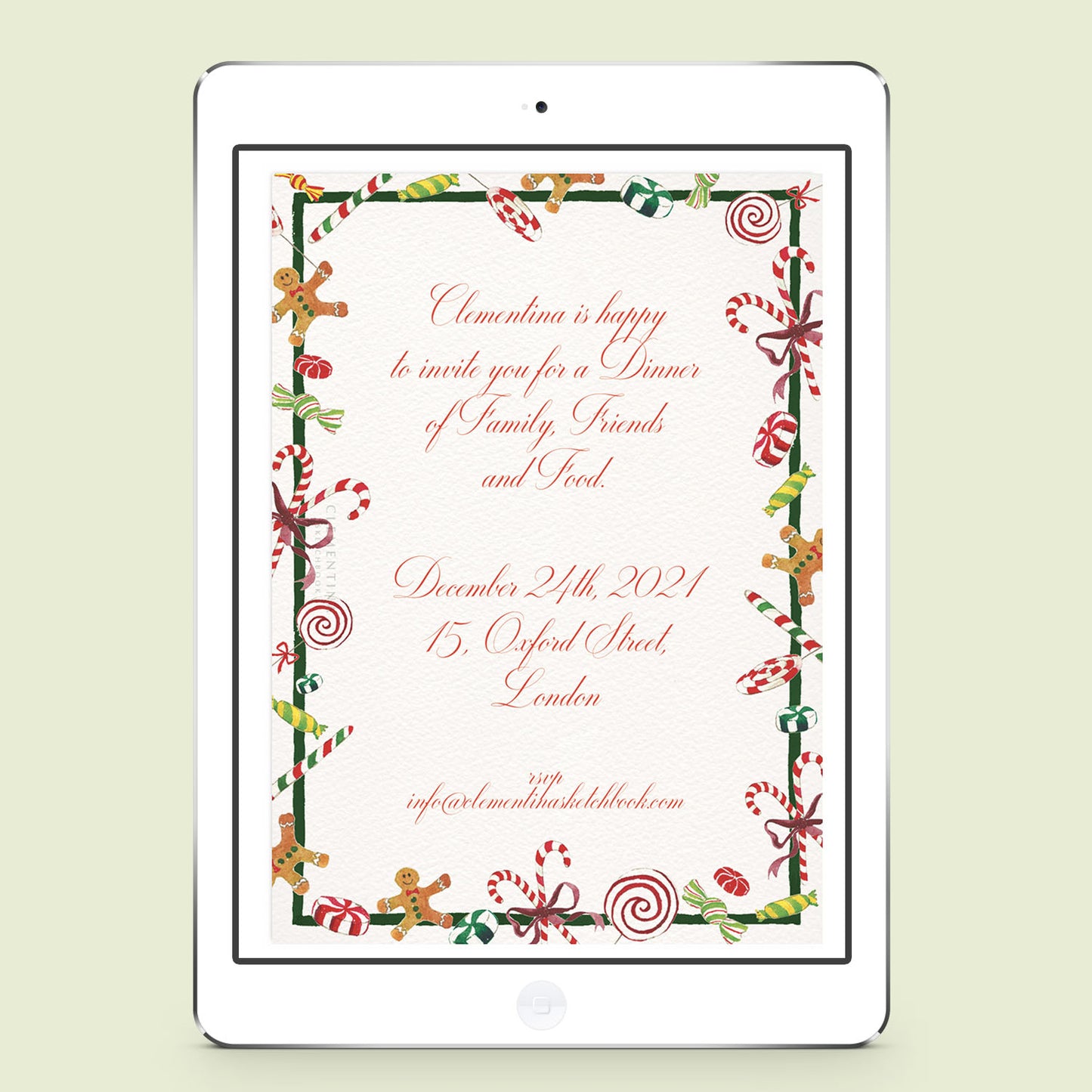 Christmas Candies Digital Invitation