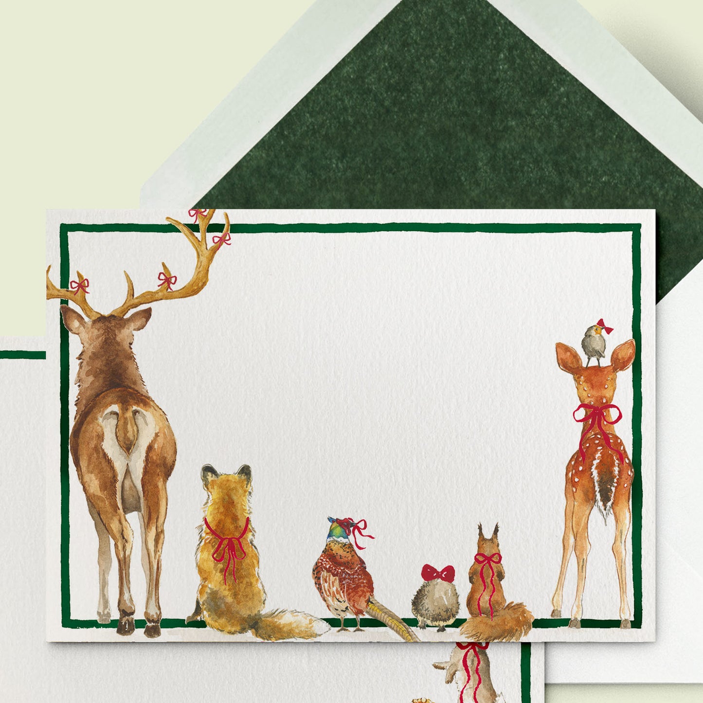Christmas Forest Bums Stationery Cards