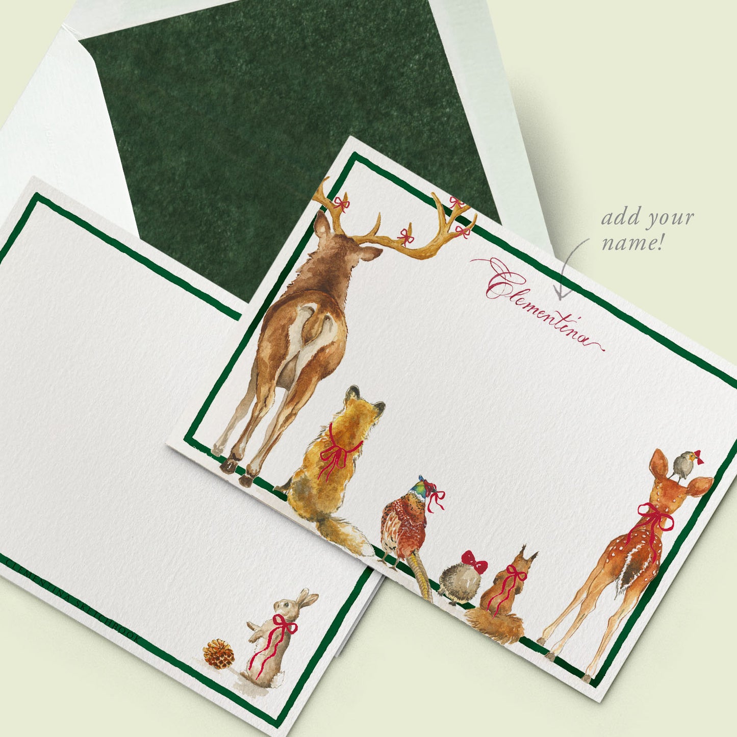 Christmas Forest Bums Stationery Cards
