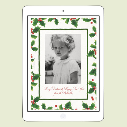 Christmas Holly Digital Family Cards