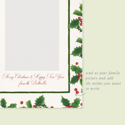 Christmas Holly Digital Family Cards