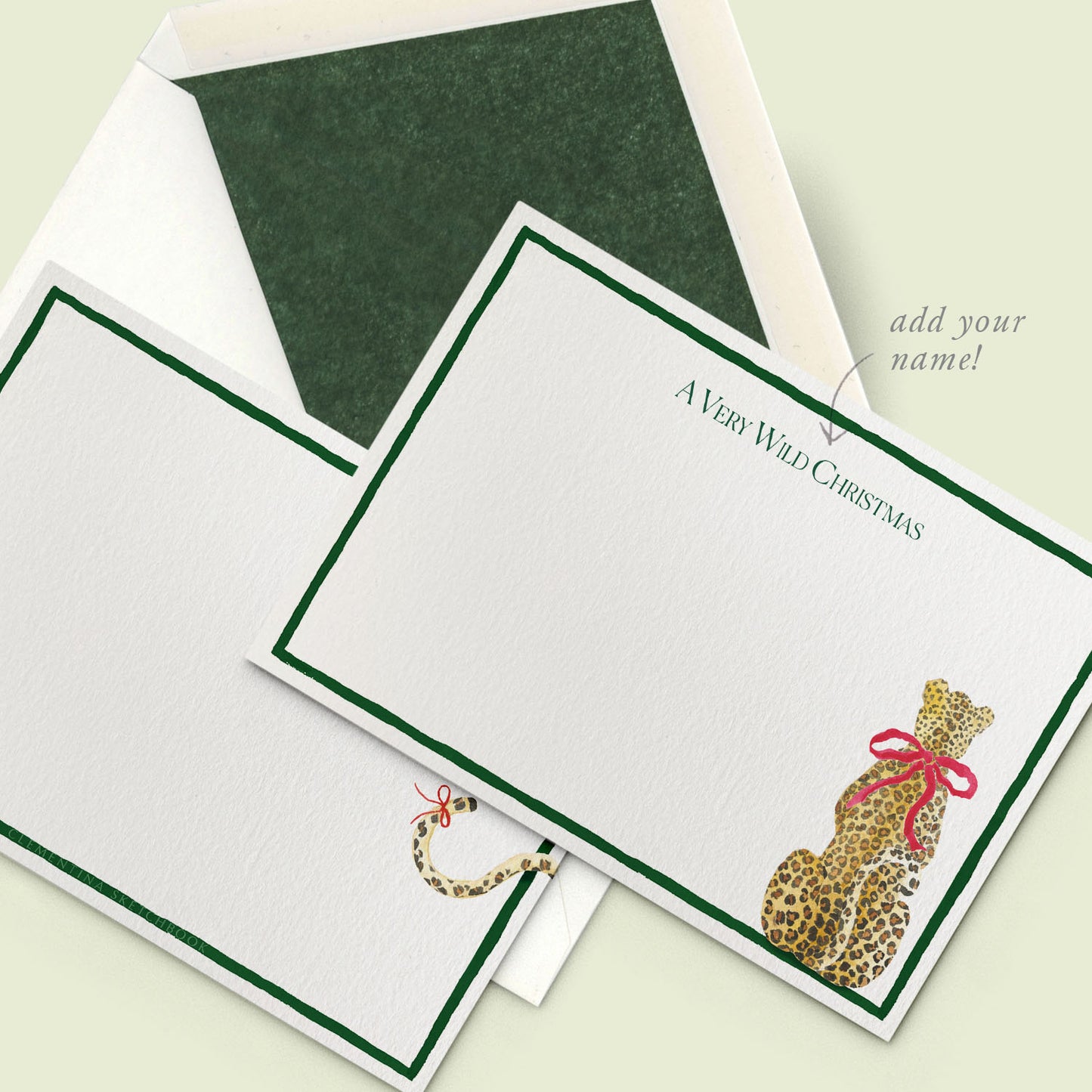 Festive Leopard Stationery Cards