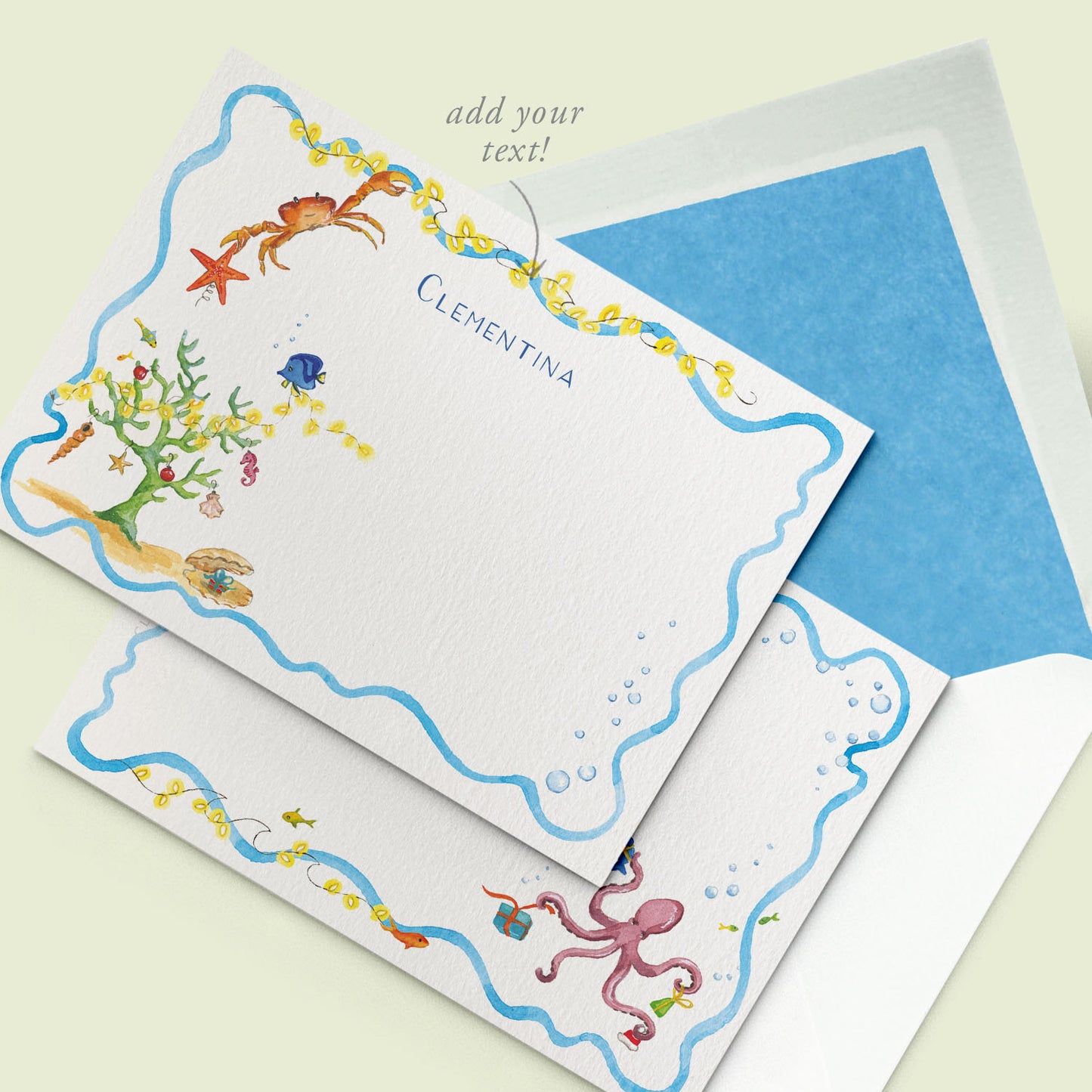 Christmas Under The Sea Stationery Cards