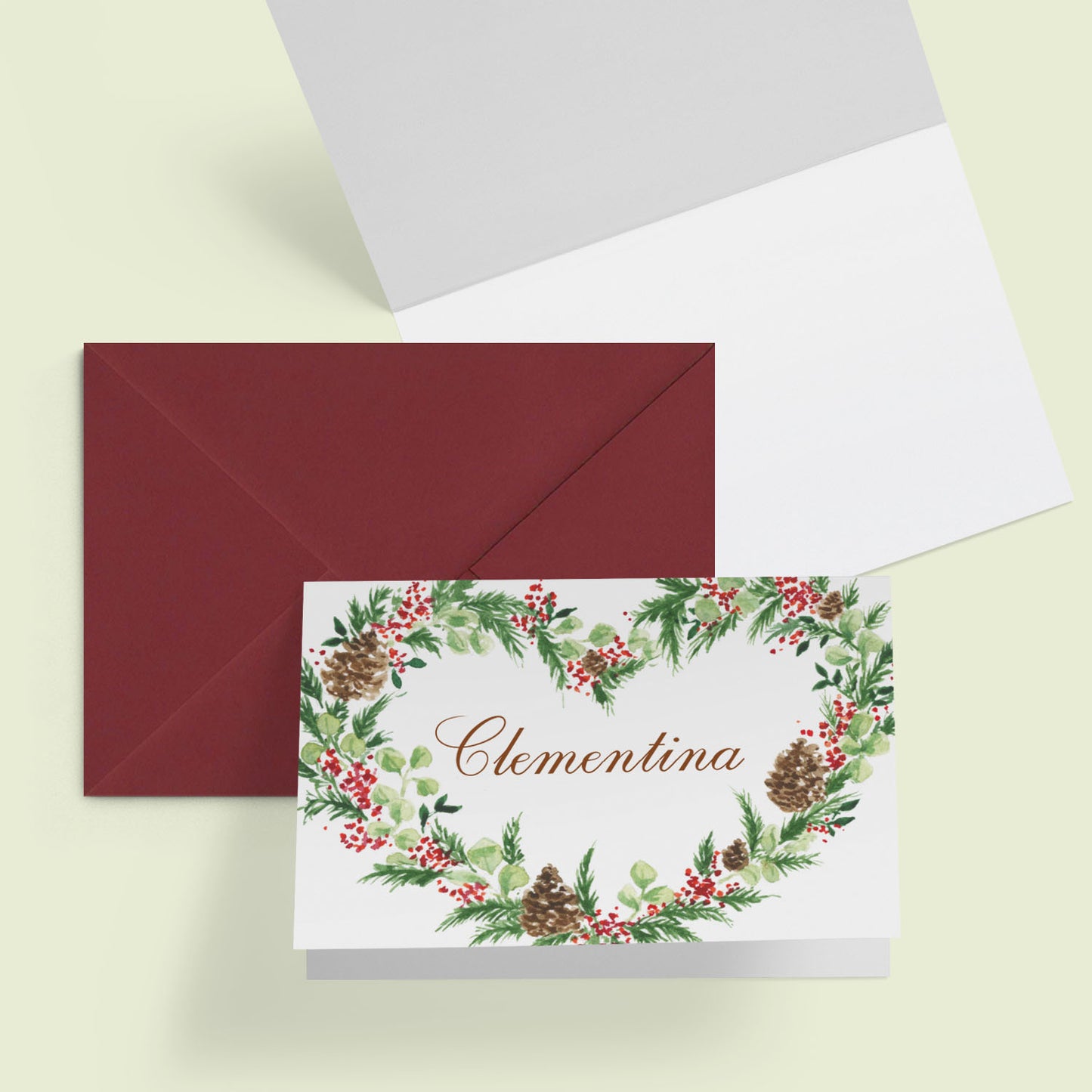Christmas Wreath Mini Personal Stationery Cards