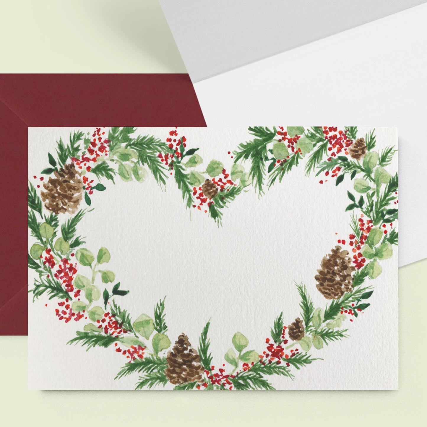 Christmas Wreath Mini Personal Stationery Cards