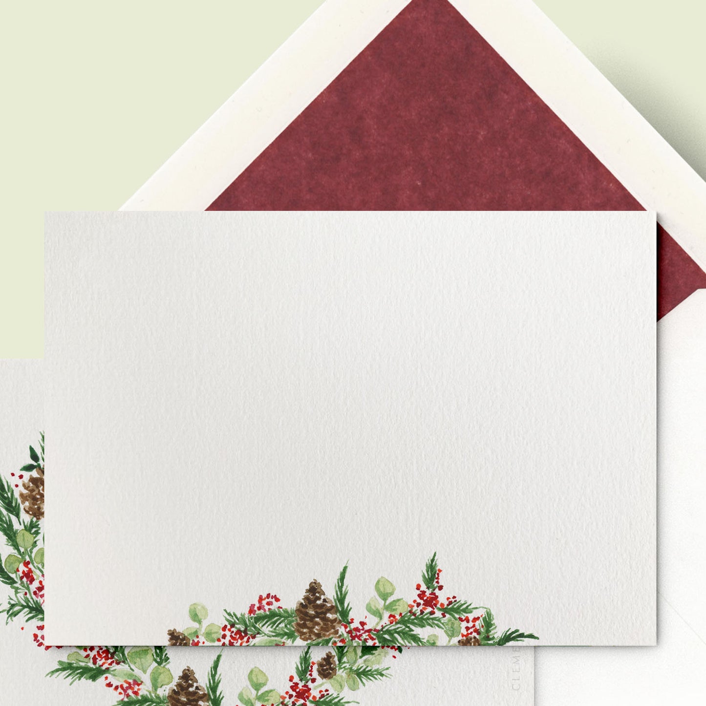 Christmas Wreath Stationery Cards