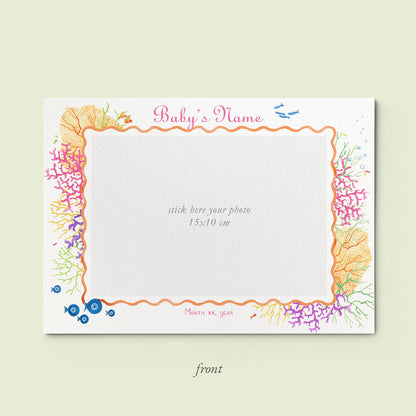 Coral Reef Printed Birth Announcements - With Photo - 03