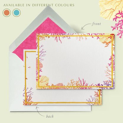 Coral Reef Stationery Cards - Orange - Cover - 01