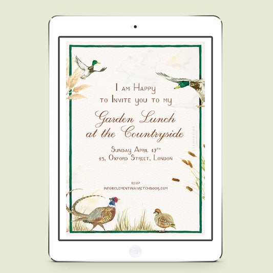 Countryside Birds Digital Invitation - Cover - 01