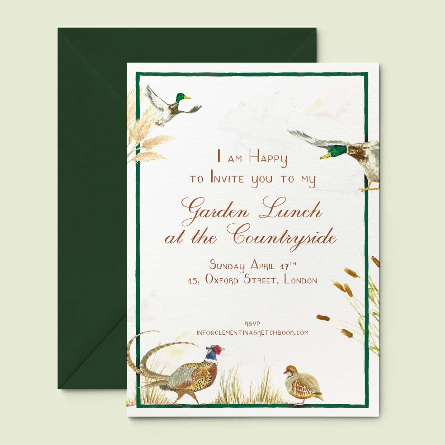 Countryside Birds Invitations - 01
