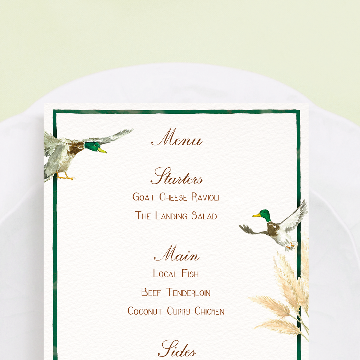 Countryside Bird Menus - Clementina Sketchbook