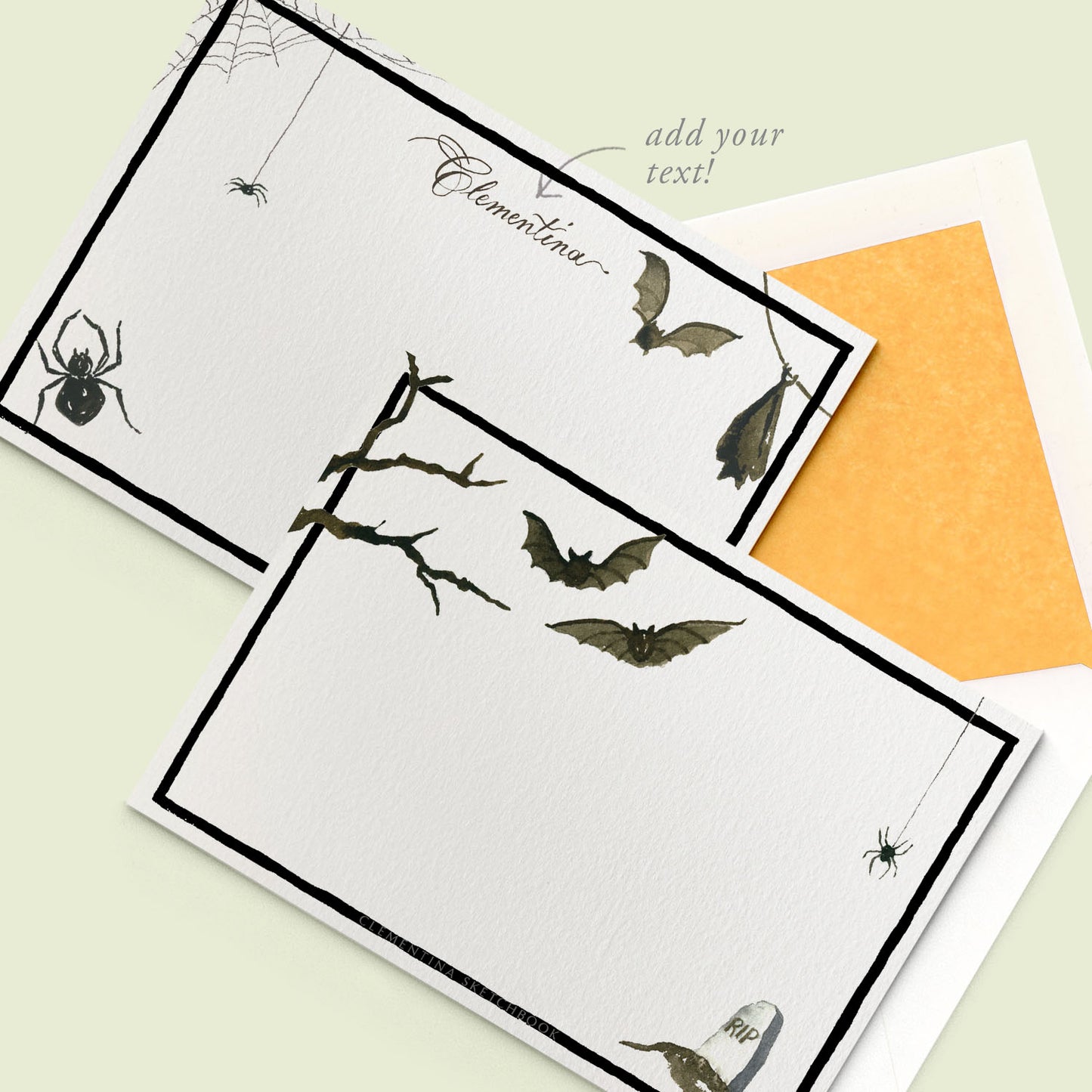 Creepy Halloween Stationery Cards