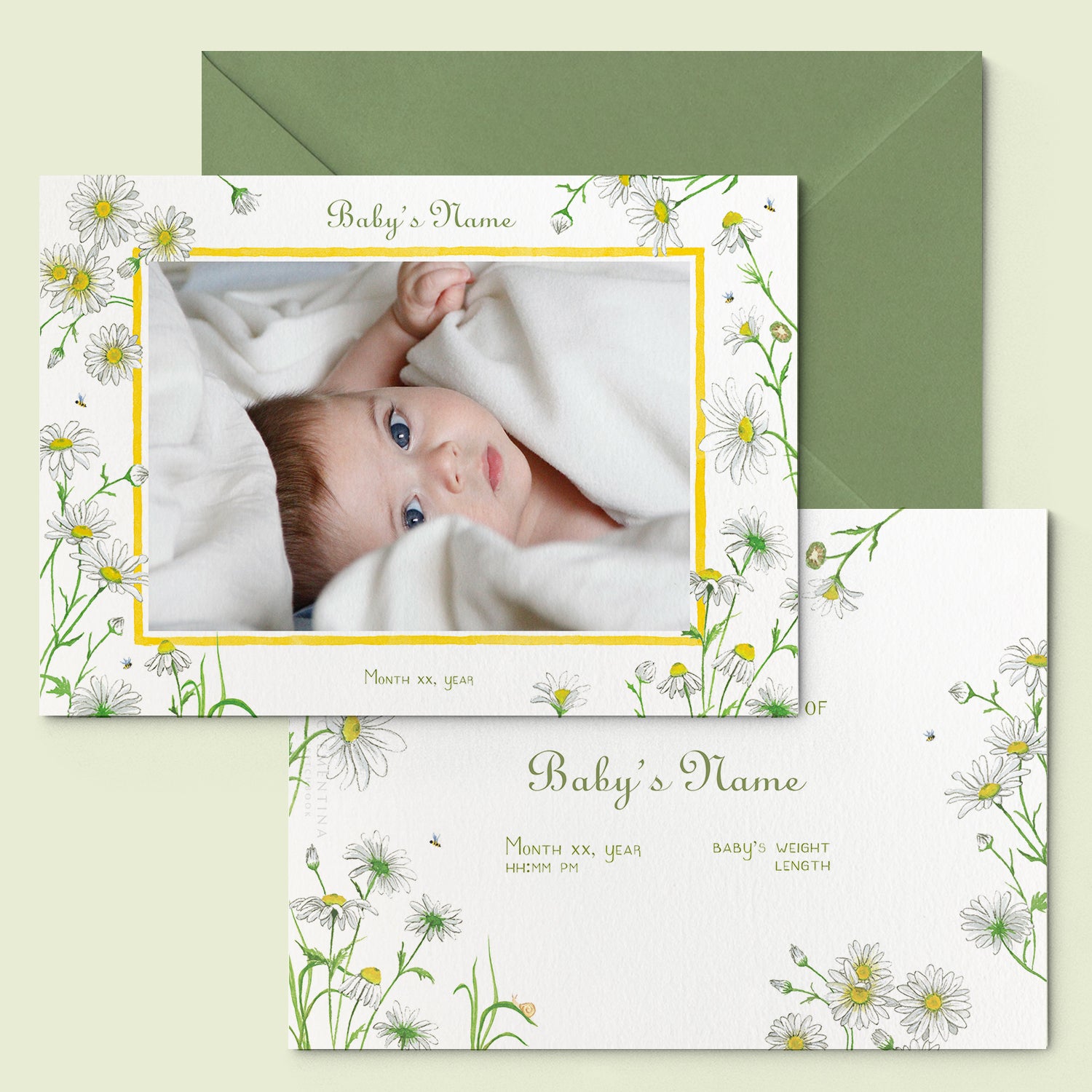 Daisies birth announcement - PRINTED - 01