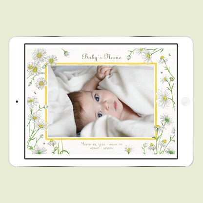 Daisies Digital Birth Announcement