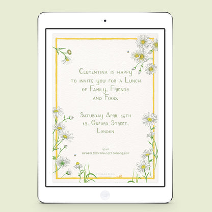 Daisies digital Invitation