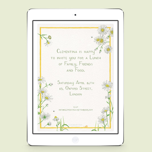 Daisies digital Invitation