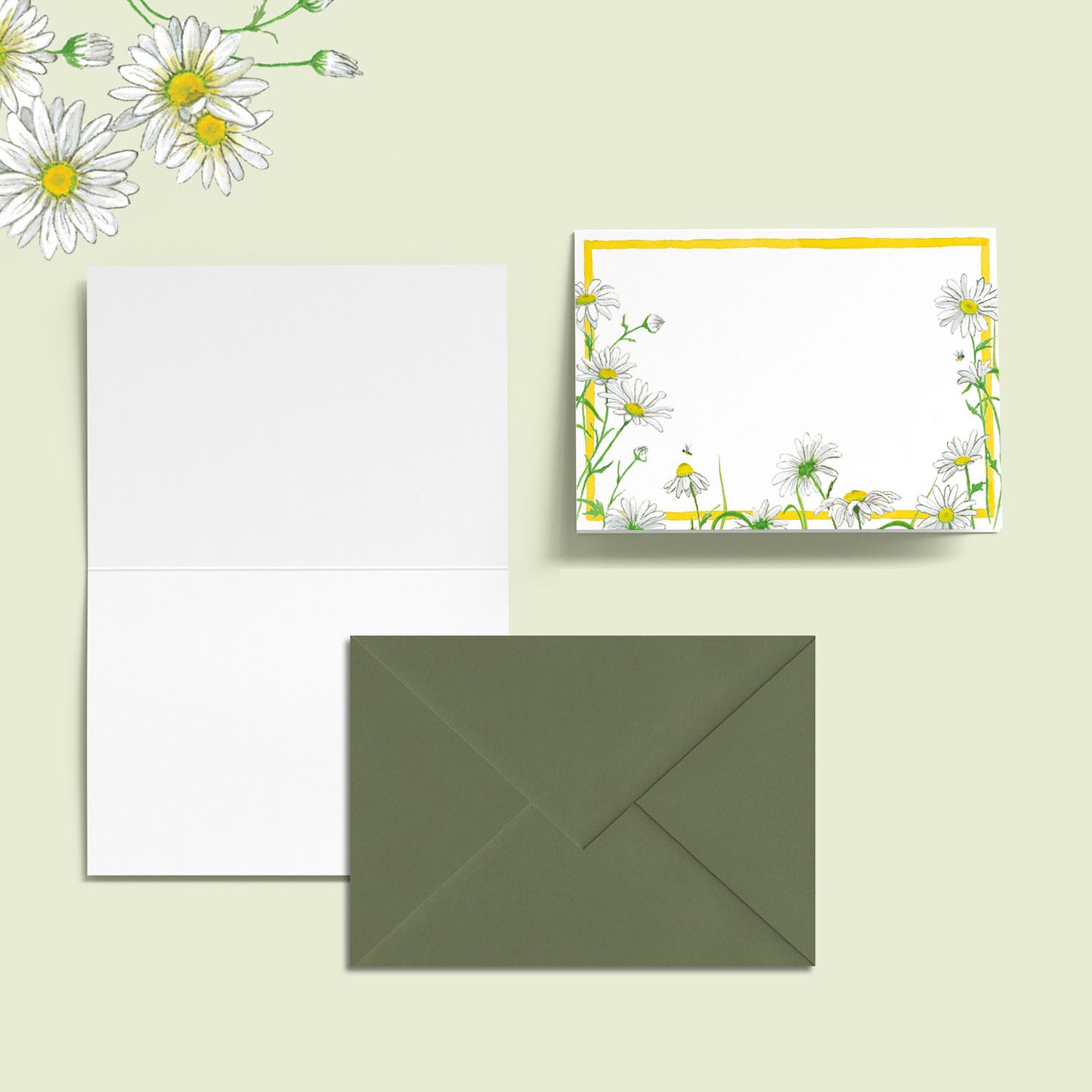 Daisies Mini Personal Stationery Cards