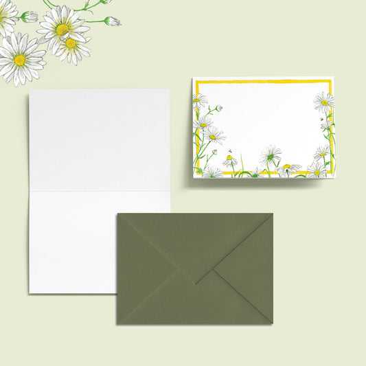 Daisies Mini Personal Stationery Cards