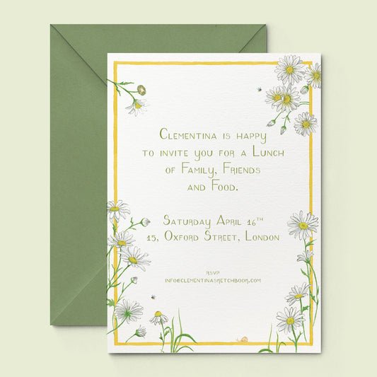 Daisies Printed Invitation