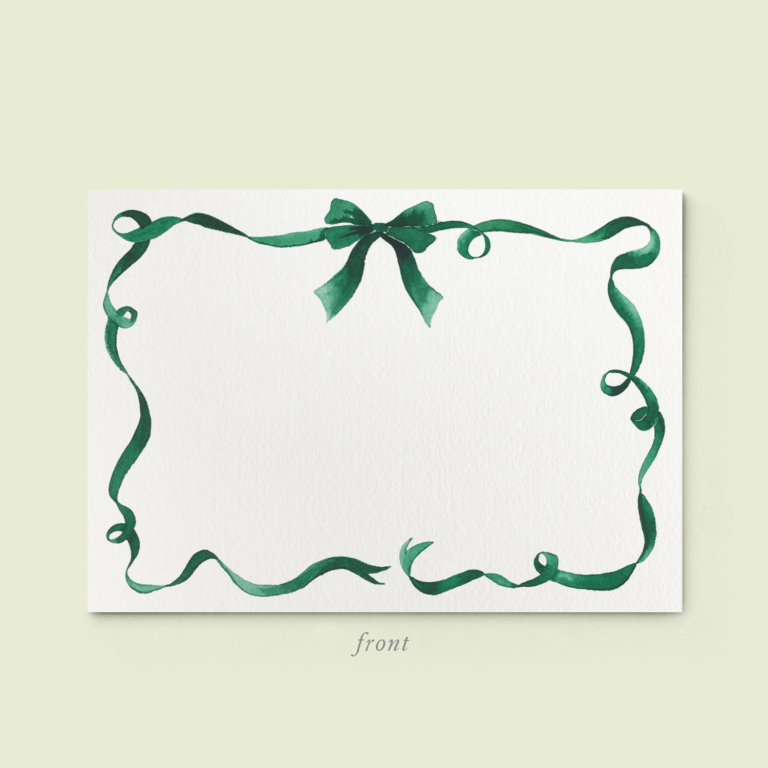 Festive Ribbon Stationery Cards_Green_03