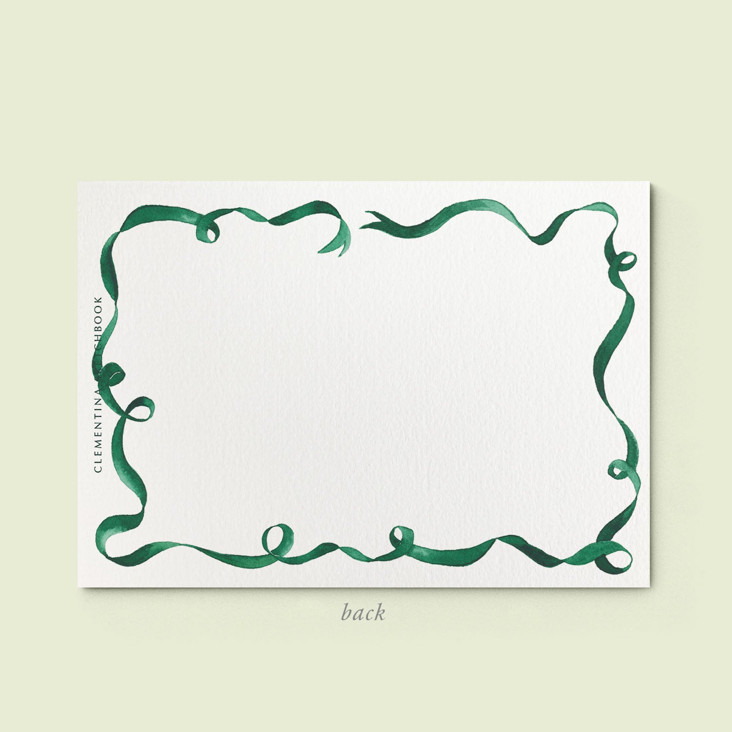 Festive Ribbon Stationery Cards_Green_04