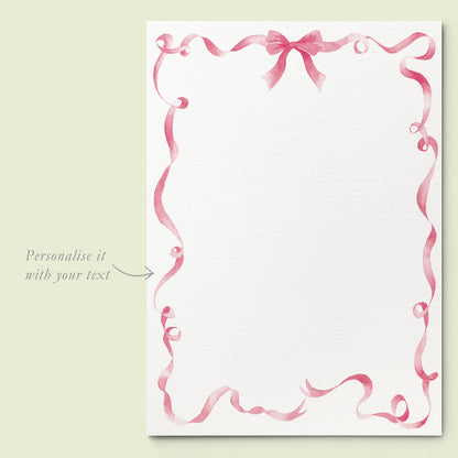 Festive Ribbon Baby Shower Printed Invitation