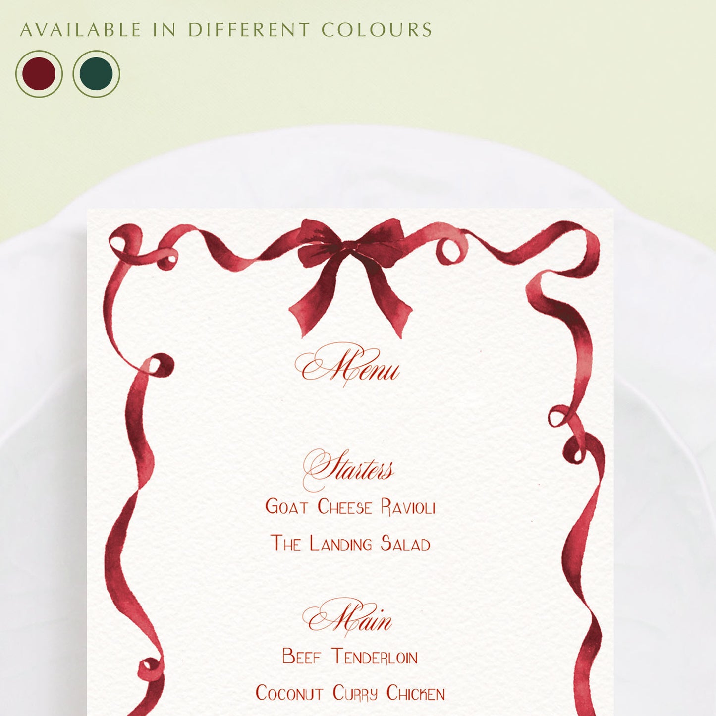 Festive Ribbon Menus
