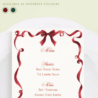 Festive Ribbon Menus