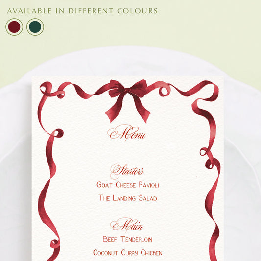 Festive Ribbon Menus