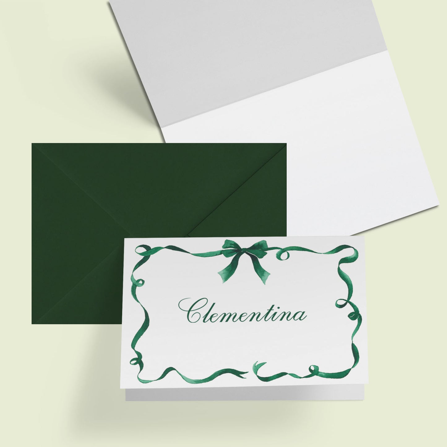 Festive Ribbon Mini Personal Stationery Cards