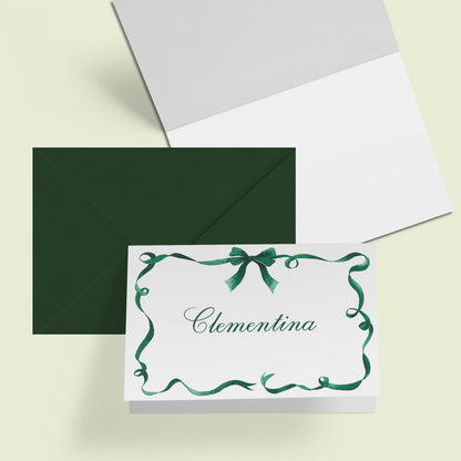 Festive Ribbon Mini Personal Stationery Cards