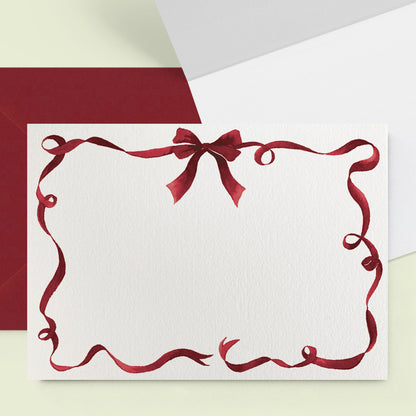 Festive Ribbon Mini Personal Stationery Cards