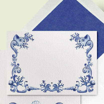 Blue and White Stationery Cards