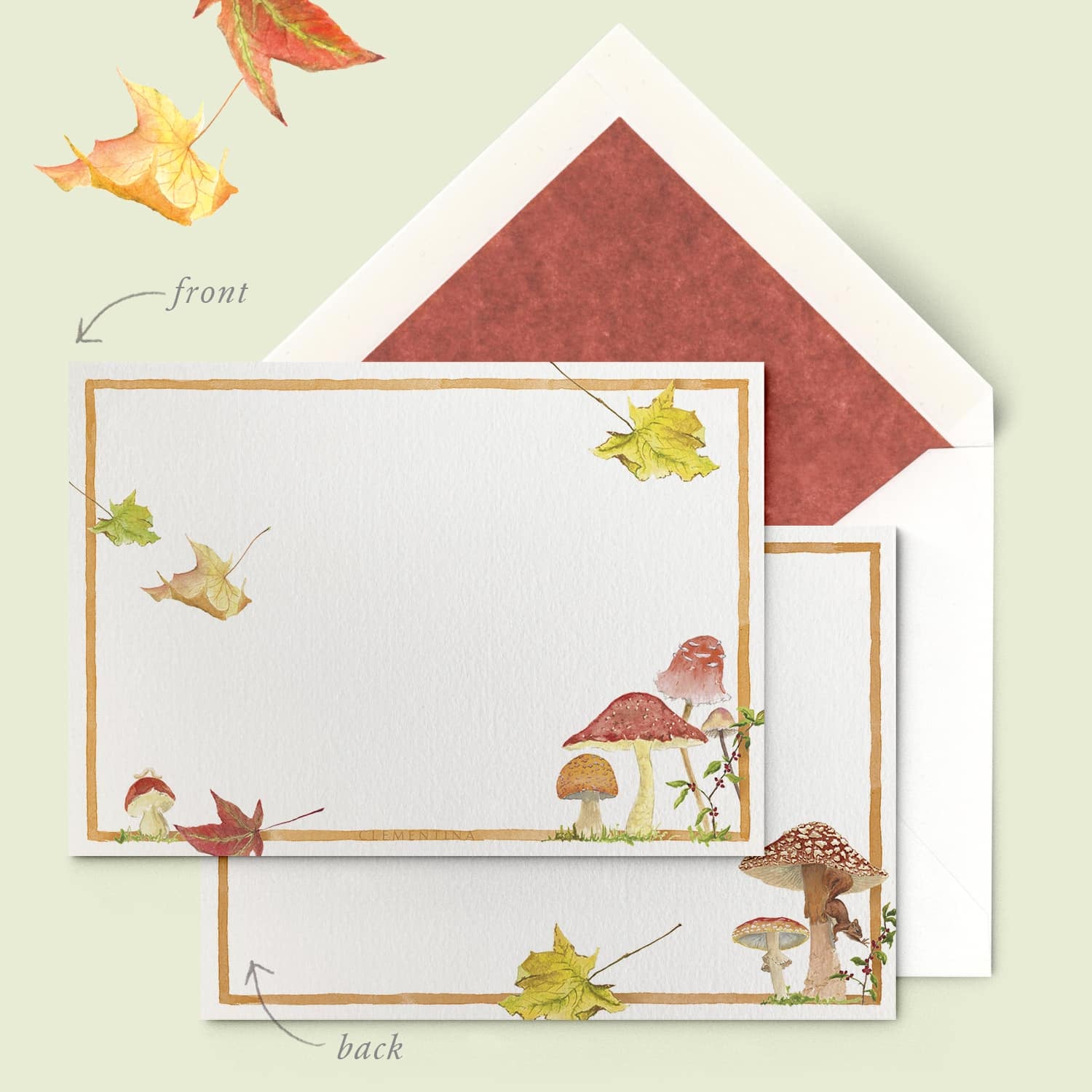 Forest Mushrooms Stationery Cards - 01