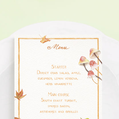 Forest Mushrooms Menus