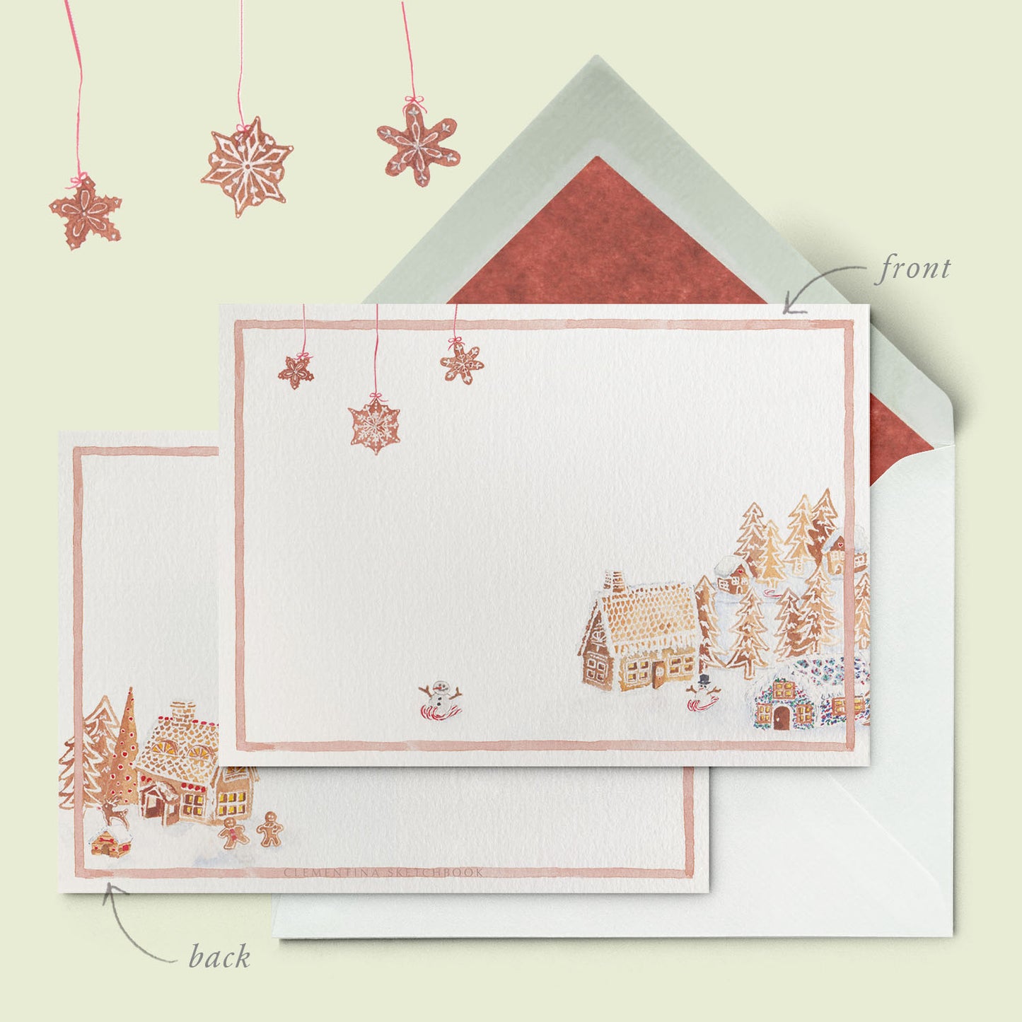Ginger Bread Houses Stationery Cards