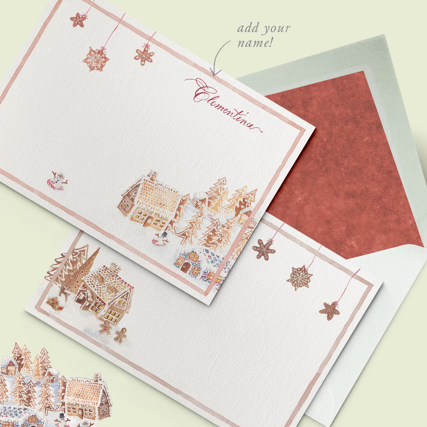 Ginger Bread Houses Stationery Cards